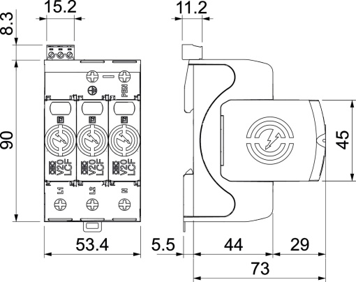 Descarregador sobretensões V20 3 polos sem corrente fuga  FS 280V