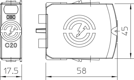 Descarregador sobretensões MPE Módulo de substituição 255V