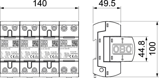 Descarregador combinado Conjunto para redes TT e TNS 255V