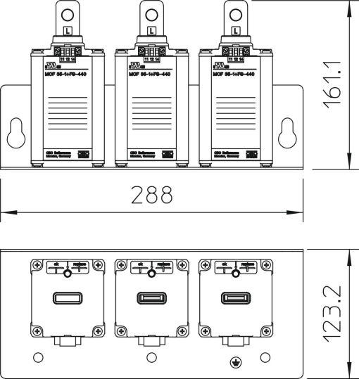 Descarregador de sobretensões versão de 3 polos 440V Molde de pressão em alumínio alumínio