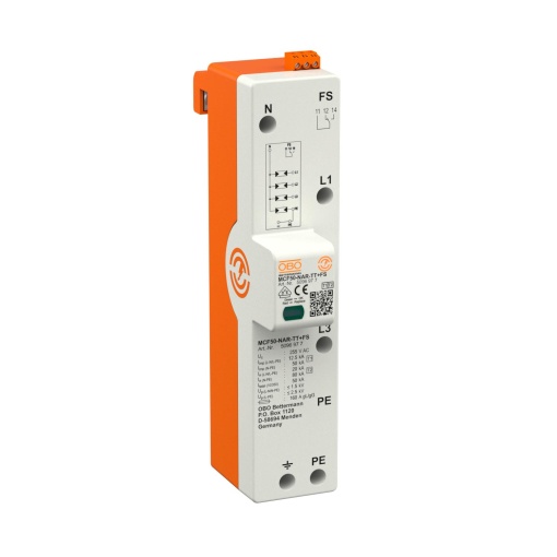 Descarregador de sobretensões 3 polos com NPE  sinal remoto 255V