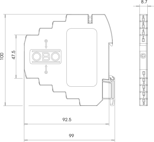 Dispositivo de proteção 2 polos com função de teste 24V