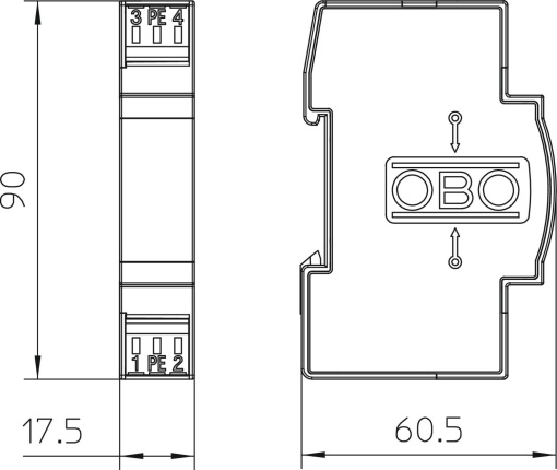 Dispositivo de proteção com resistência indutiva 5V AC