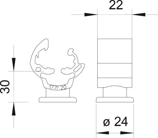 Abraçadeira 30mm Poliamida cinzento