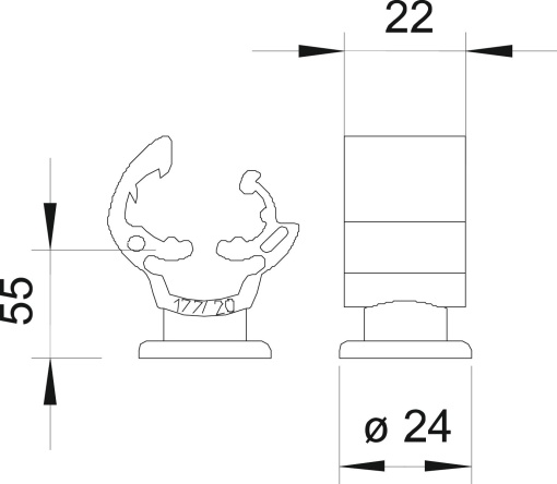 Abraçadeira 55mm Poliamida cinzento
