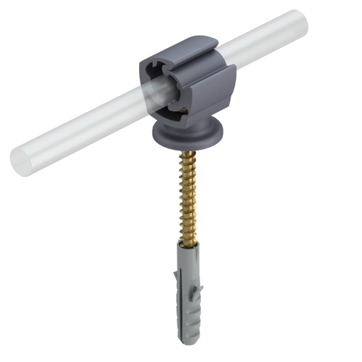 Abraçadeira com parafusos para madeira 20mm Poliamida cinzento