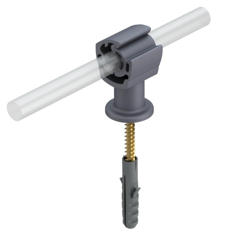 Abraçadeira com parafusos para madeira 30mm Poliamida cinzento