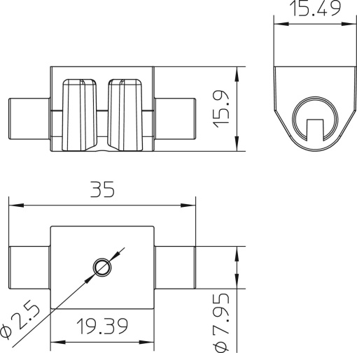 Adaptador abraçadeira telhado universal Ø4mm Polipropileno preto