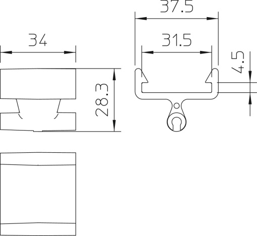 Adaptador abraçadeira telhado para fita 30x3,5 Polipropileno preto