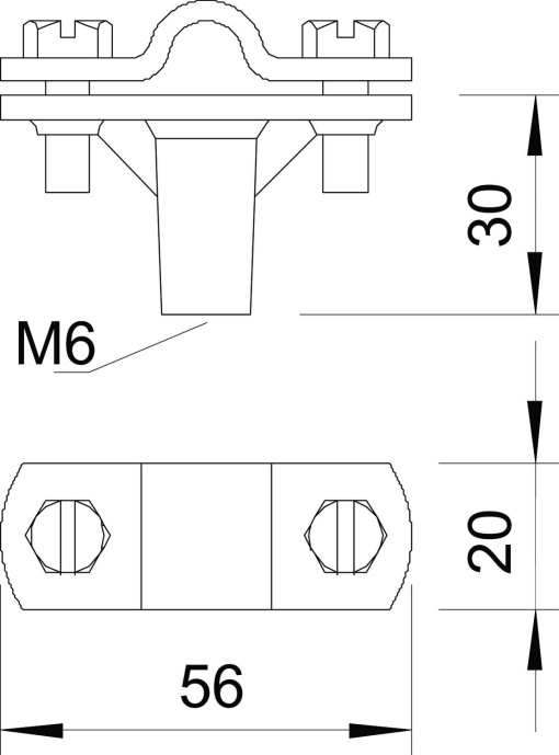 Abraçadeira para cabo de terras 8-10mm Zinco fundido sobre pressão cobreado