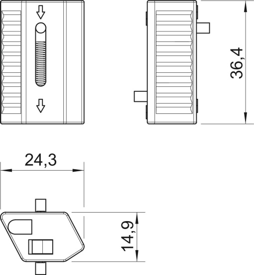 Tensor para cabo de 3mm 36,5x26,3mm Zinco fundido sobre pressão