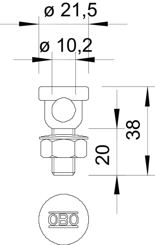 Conector para cabo de terras 8-10mm Aço galvanizado a quente por centrifugação