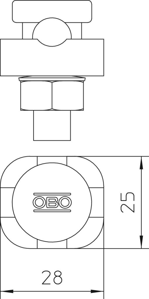 Conector para cabo de terras 8-10mm Aço galvanizado por imersão a quente após maquinação