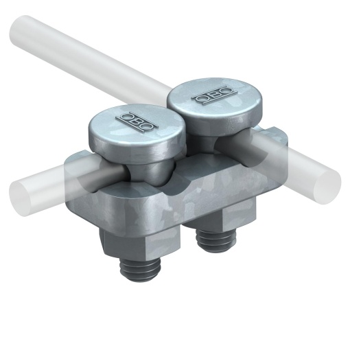 Conector para dois cabos de terras 8-10mm Aço galvanizado por imersão a quente após maquinação