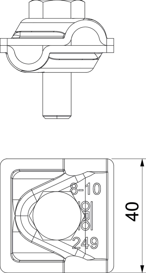 União rápida cabocabo Vario 40x40mm Aço inoxidável A4 1.45711.4404