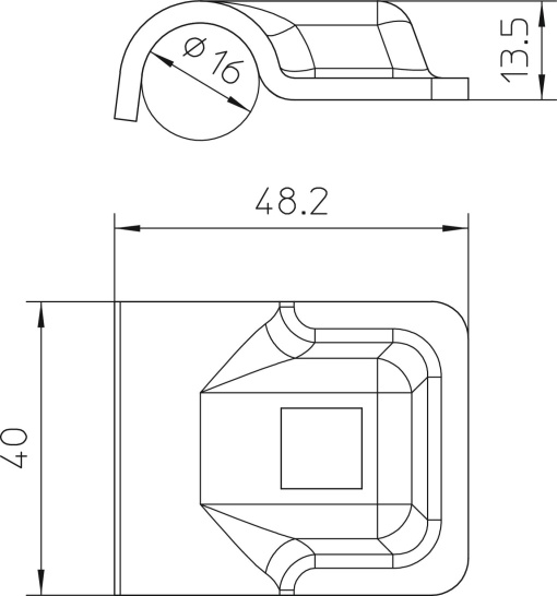 União rápida RD 16 48x40mm Aço inoxidável, livre de ferrugem A2 1.4301