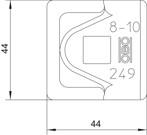 Terminal RD 8-10 em alumínio 44x44mm Alumínio