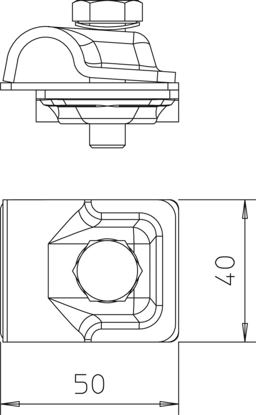 União rápida Vario 50x40mm Aço inoxidável, livre de ferrugem A2 1.4301