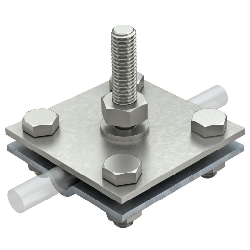 Cruzeta fitacabo com perno roscado M10x45 8-10mm Aço inoxidável, livre de ferrugem A2 1.4301 galvanizado a quente após maquinação  aço, inoxidável 1.4301