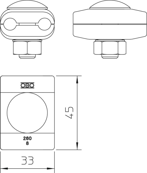 Ligador paralelo 8x8mm Zinco fundido sobre pressão eletrogalvanizado