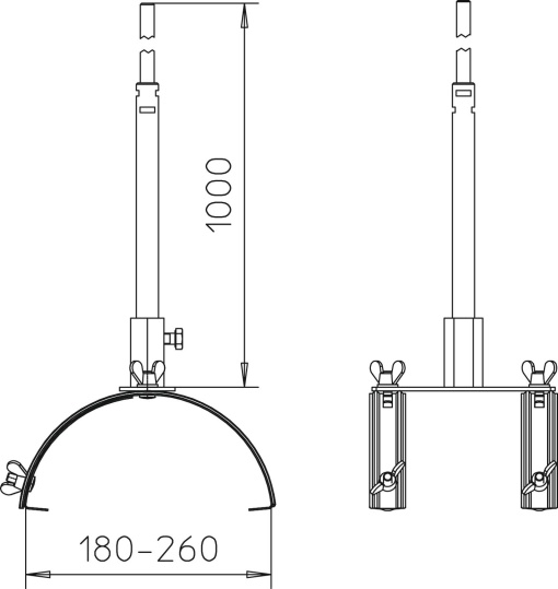 Haste captora para telhas de cumeeira 1m Aço inoxidável, livre de ferrugem 1.4301 A2 1.4301