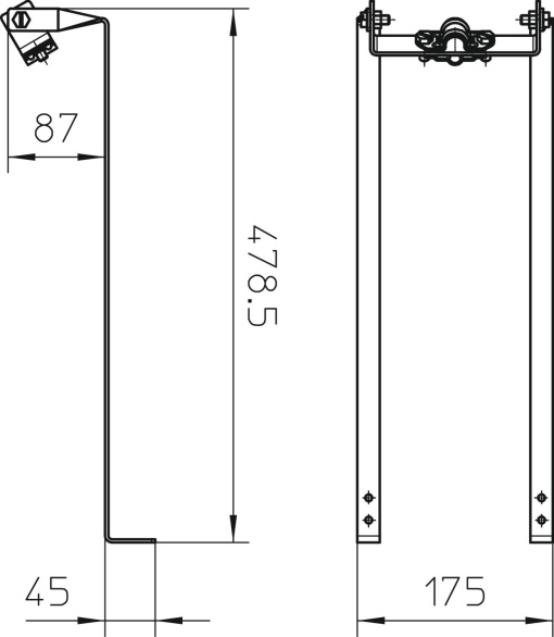 Suporte de haste para telhado inclinado Rd16 Aço inoxidável, livre de ferrugem 1.4301 A2 1.4301