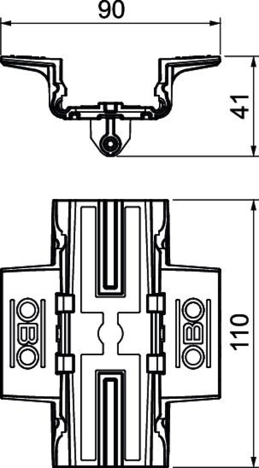 Adapter truss profile for universal base Acrilonitrilaestirenoéster acrílico preto