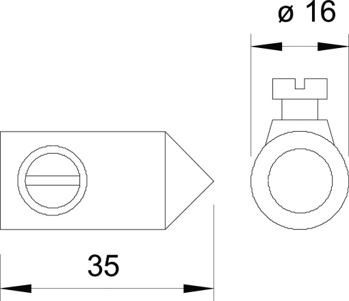 Ponta captora 35mm Zinco fundido sobre pressão eletrogalvanizado