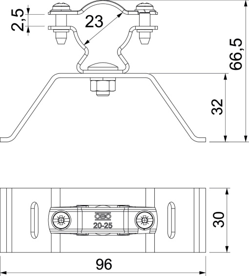 Abraçadeira cinta de aperto para cabo isCon Ø23mm Aço inoxidável, livre de ferrugem A2 1.4301 preto