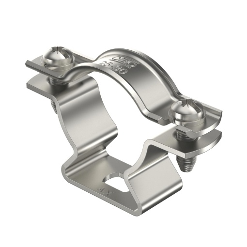 Abraçadeira para cabo isCon, cinzento Ø26mm Aço inoxidável, livre de ferrugem A2 1.4301