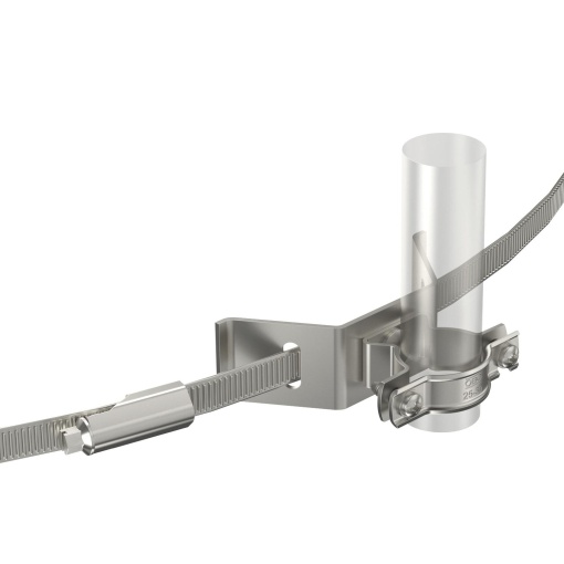 Abraçadeira cinta de aperto para cabo isCon, cinzento Ø26mm Aço inoxidável, livre de ferrugem A2 1.4301 cinzento claro