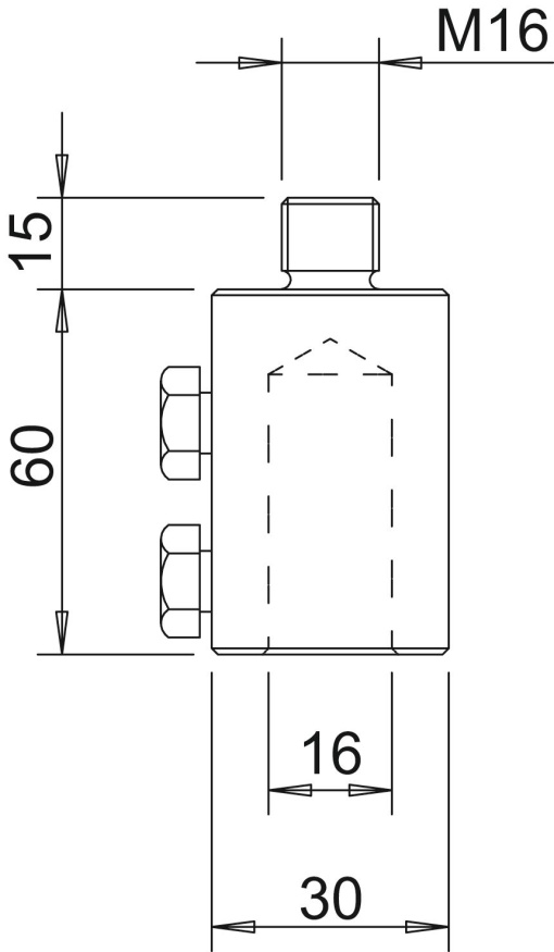 Fixador angular para varas GFK de 16 mm 16mm Alumínio