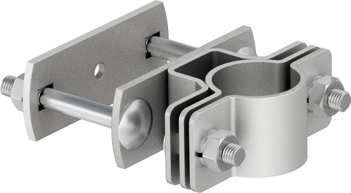 Suporte isFang para montagem em tubo quadrado 50x50mm Aço inoxidável, livre de ferrugem A2 1.4301