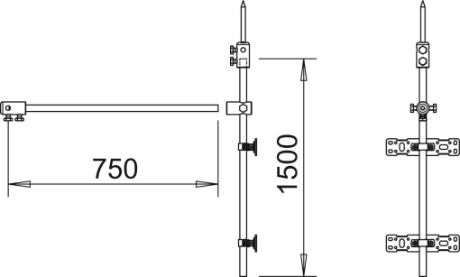 Conjunto Iso-Combi para 3 fixações de canto 1500x750x175