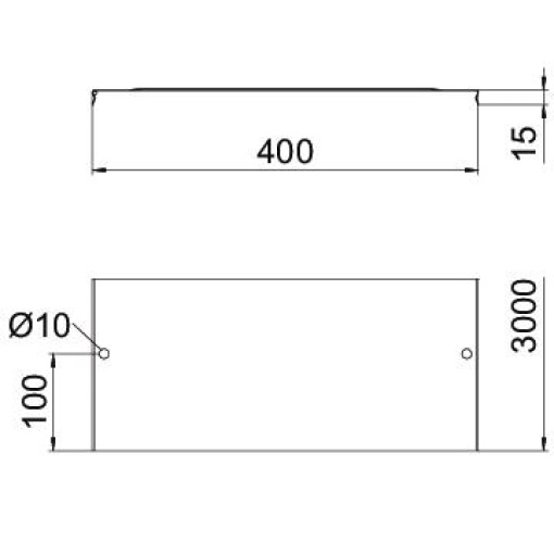 Tampa bloqueável para caminho de cabos em varão 400x3000 Aço Galvanizado por imersão a quente após maquinação zinco
