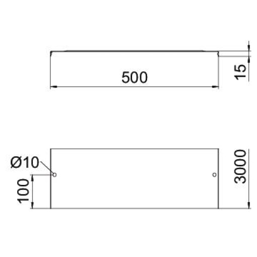 Tampa bloqueável para caminho de cabos em varão 500x3000 Aço Galvanizado por imersão a quente após maquinação zinco