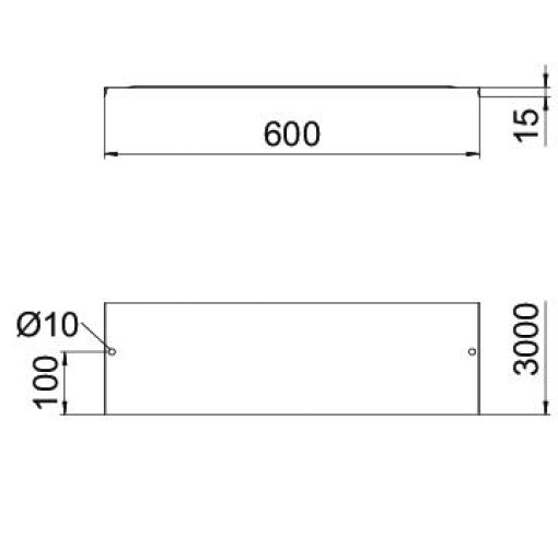 Tampa bloqueável para caminho de cabos em varão 600x3000 Aço Galvanizado por imersão a quente após maquinação zinco