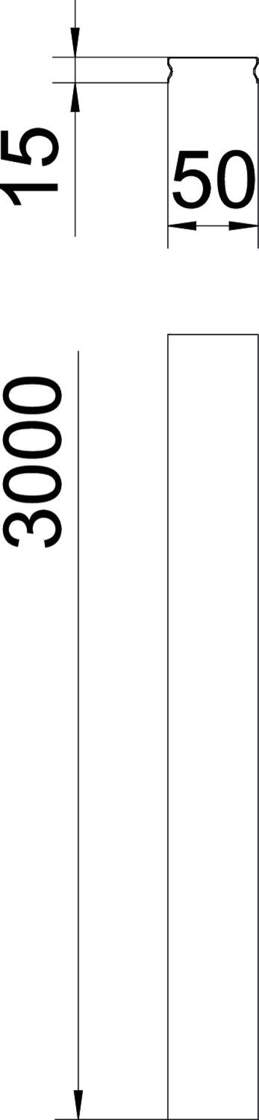 Tampa bloqueável para caminho de cabos em varão 50x3000 Aço galvanizado pelo método Sendzimir zinco