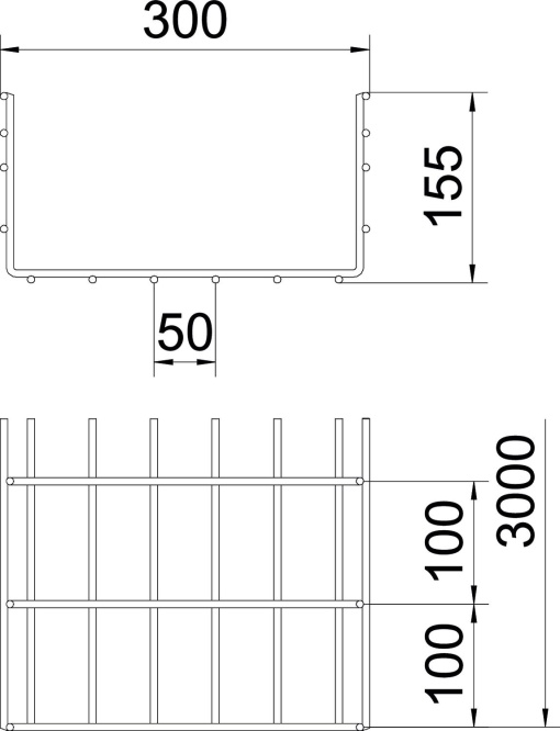 C.cabos varão grandes vãos SGR 155x300x3000 Aço galvanizado por imersão a quente após maquinação
