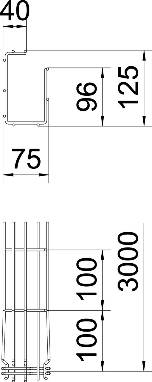 Caminho de cabos varão G Magic 125x75x3000 Aço eletrogalvanizado zinco