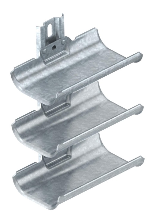 Calha de condução de cabos tripla 300x200x123 Aço galvanizado por imersão a quente após maquinação