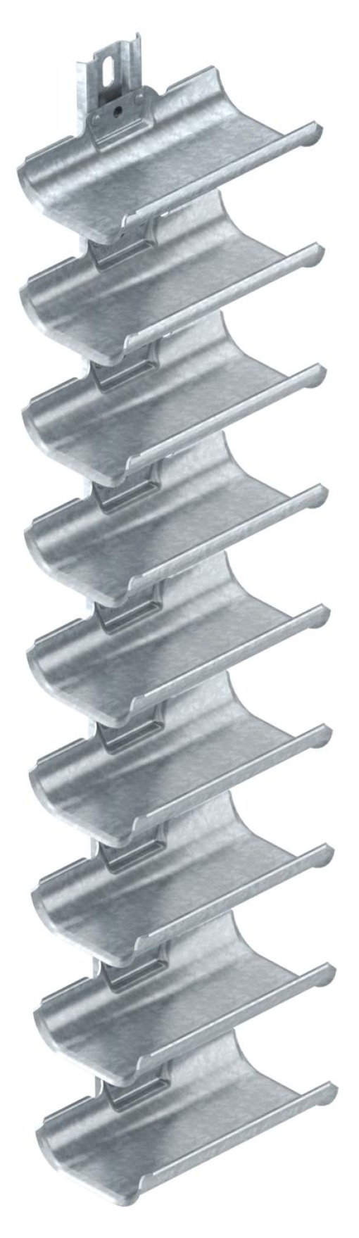 Calha de condução de cabos 9 compartimentos 900x200x123 Aço galvanizado por imersão a quente após maquinação