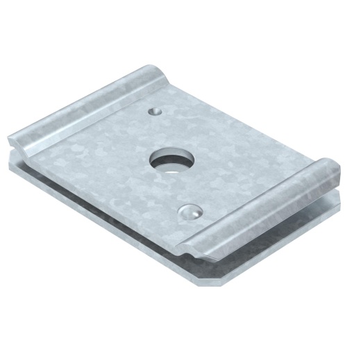 Suspensão central para varão roscado M8 60x40 Aço galvanizado por imersão a quente após maquinação