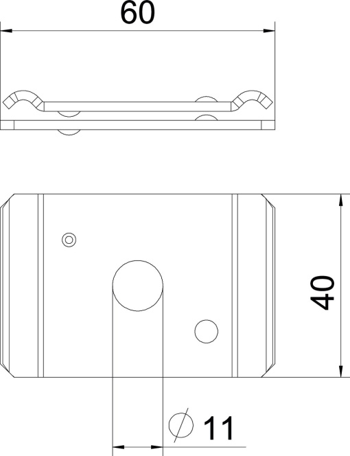 Suspensão central para varão roscado M10 60x40 Aço Galvanizado por imersão a quente após maquinação zinco