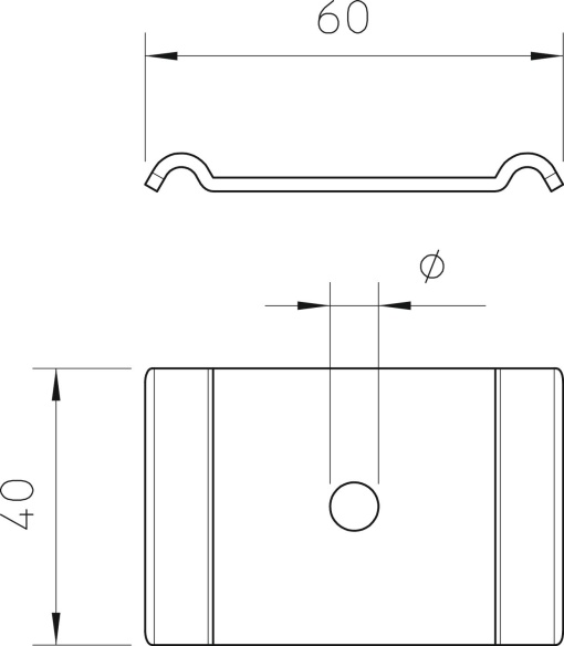 Peça de aperto para parafuso M6x30 60x40 Aço inoxidável A4 1.4404 brilhante, pós-tratamento