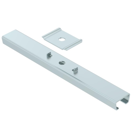 Suspensão central para varão, com peça de aperto B270mm Aço galvanizado pelo método Sendzimir