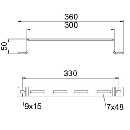 Distanciador B300mm Aço inoxidável A4 1.4571 brilhante, pós-tratamento aço inoxidável