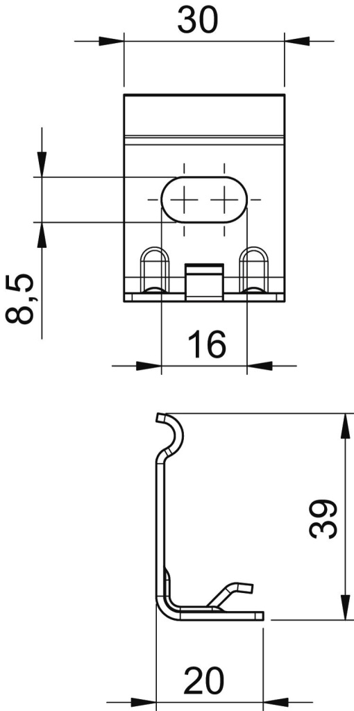 Suporte mural para GRM 35 50 35x50 Aço inoxidável A4 1.4401 brilhante, pós-tratamento