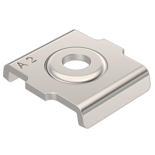 Peça de aperto para caminho de cabos em varão Aço inoxidável, livre de ferrugem A2 1.4301 brilhante, pós-tratamento aço inoxidável