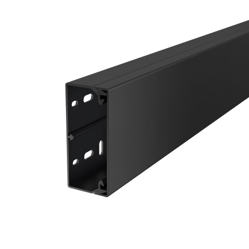 Calha com base perfurada 2000x90x40 Policloreto de vinilo preto RAL 9005
